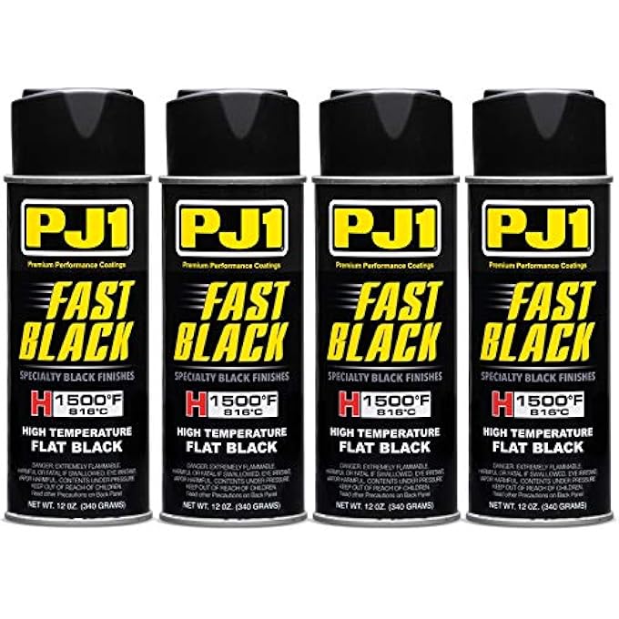 16-HIT-4PK FLAT BLACK HI-TEMP SPRAY PAINT, 44 OZ, 4 PACK